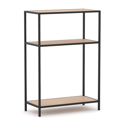 Rhodes Modular Shelf 1-Bay Configuration Black Frame W840mm x D400mm x H1234mm New Oak Ravine
