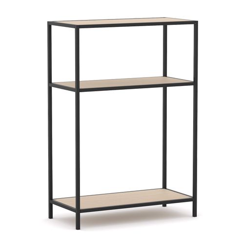 Rhodes Modular Shelf 1-Bay Configuration Black Frame W840mm x D400mm x H1234mm Nordic Maple