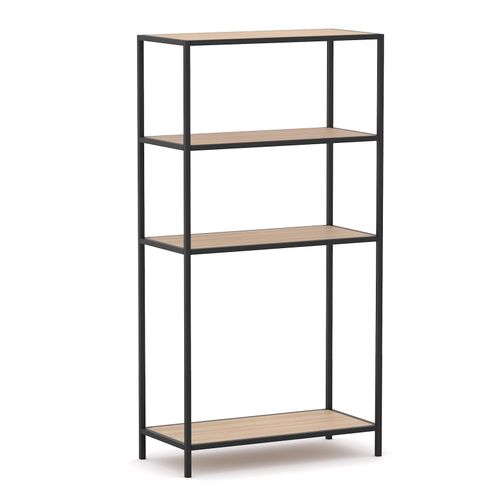 Rhodes Modular Shelf 1-Bay Configuration Black Frame W840mm x D400mm x H1617mm New Oak Ravine
