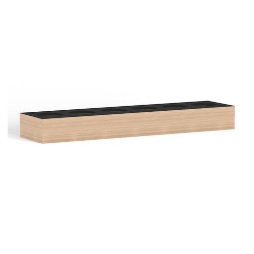 Rhodes Modular Top Shelf Planter Box with 6x Dia200mm Plant Holes W1660mm x D400mm x H181mm New Oak Ravine