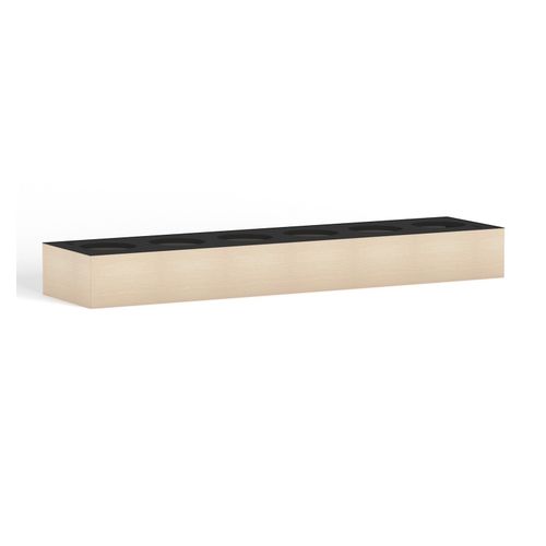 Rhodes Modular Top Shelf Planter Box with 6x Dia200mm Plant Holes W1660mm x D400mm x H181mm Nordic Maple