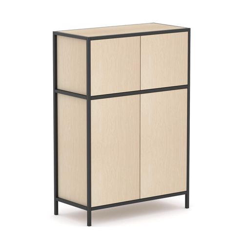 Rhodes Modular Shelf 1-Bay Credenza Configuration 1 Nordic Maple