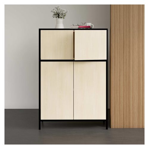 Rhodes Modular Shelf 1-Bay Credenza Configuration 1 Nordic Maple