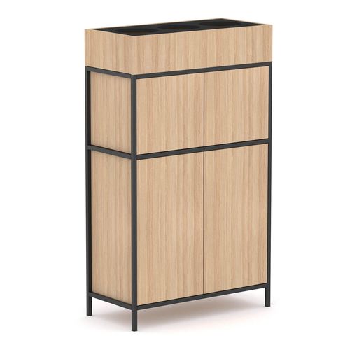 Rhodes Modular Shelf 1-Bay Credenza Configuration 2 New Oak Ravine