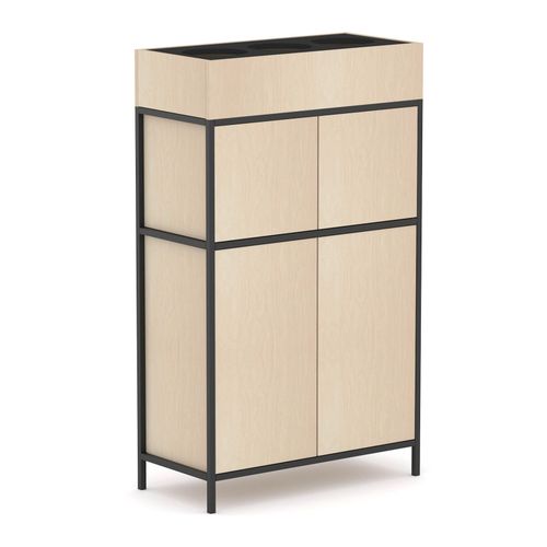 Rhodes Modular Shelf 1-Bay Credenza Configuration 2 Nordic Maple