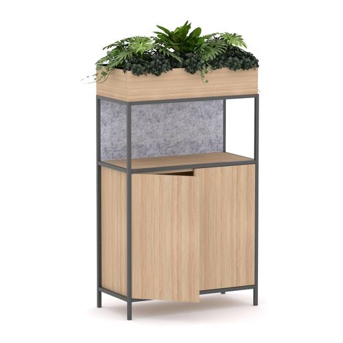 Rhodes Modular Shelf 1-Bay Credenza Configuration 3 New Oak Ravine