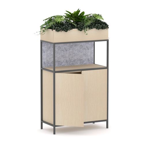 Rhodes Modular Shelf 1-Bay Credenza Configuration 3 Nordic Maple