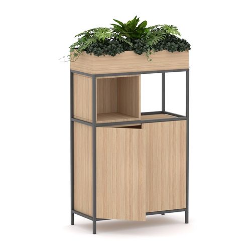 Rhodes Modular Shelf 1-Bay Credenza Configuration 4 New Oak Ravine