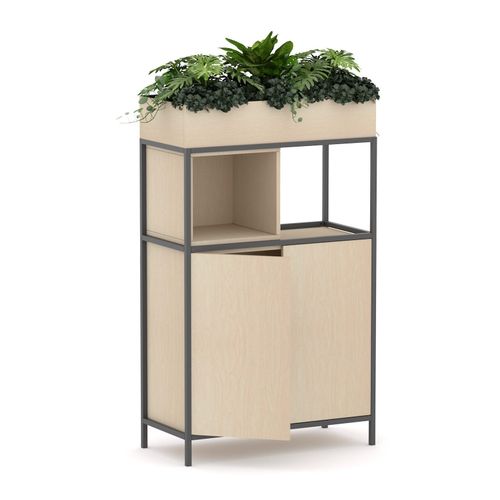 Rhodes Modular Shelf 1-Bay Credenza Configuration 4 Nordic Maple