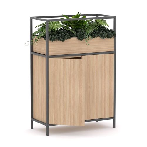 Rhodes Modular Shelf 1-Bay Credenza Configuration 5 New Oak Ravine