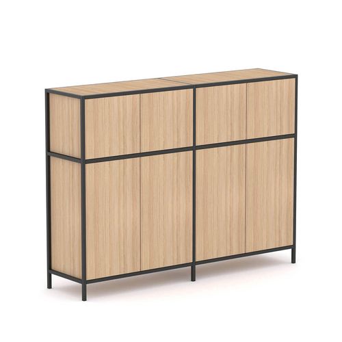 Rhodes Modular Shelf 2-Bay Credenza Configuration 3 New Oak Ravine