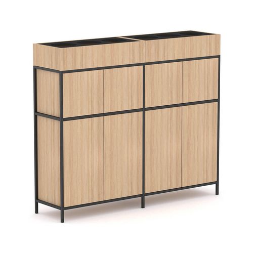 Rhodes Modular Shelf 2-Bay Credenza Configuration 4 New Oak Ravine
