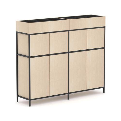 Rhodes Modular Shelf 2-Bay Credenza Configuration 4 Nordic Maple