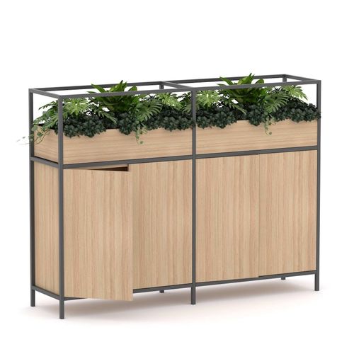 Rhodes Modular Shelf 2-Bay Credenza Configuration 5 New Oak Ravine
