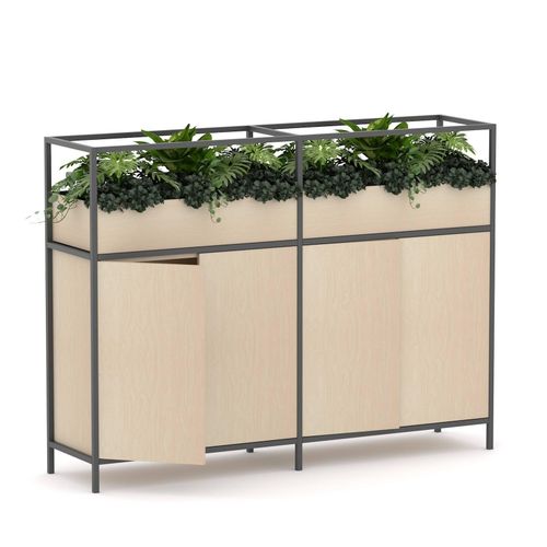 Rhodes Modular Shelf 2-Bay Credenza Configuration 5 Nordic Maple