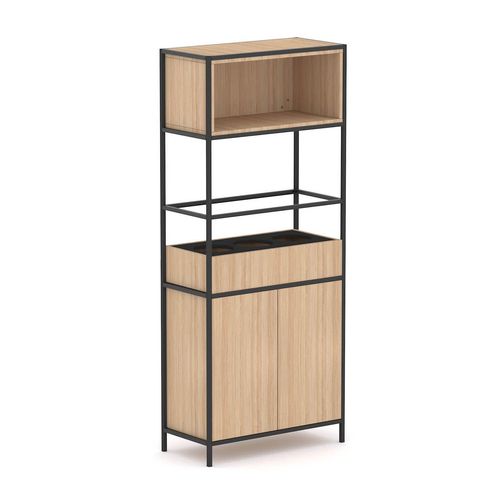 Rhodes Modular Shelf 1-Bay Shelving Configuration 1 New Oak Ravine