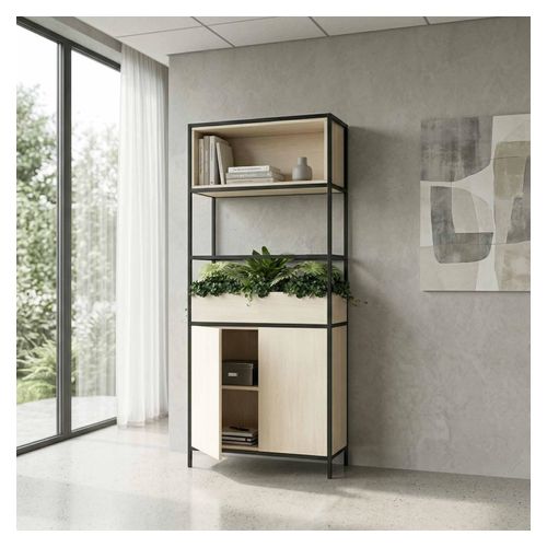 Rhodes Modular Shelf 1-Bay Shelving Configuration 1 Nordic Maple