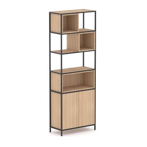 Rhodes Modular Shelf 1-Bay Shelving Configuration 2 New Oak Ravine