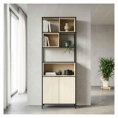 Rhodes Modular Shelf 1-Bay Shelving Configuration 2 Nordic Maple