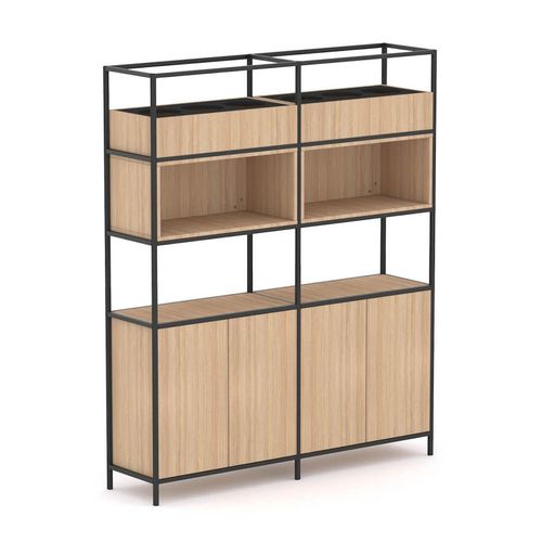 Rhodes Modular Shelf 2-Bay Shelving Configuration 3 New Oak Ravine