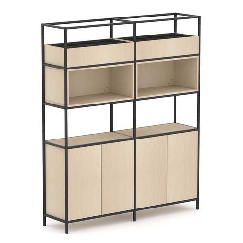 Rhodes Modular Shelf 2-Bay Shelving Configuration 3 Nordic Maple