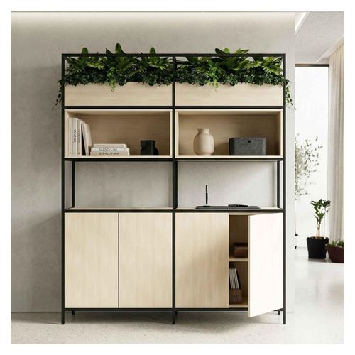Rhodes Modular Shelf 2-Bay Shelving Configuration 3 Nordic Maple