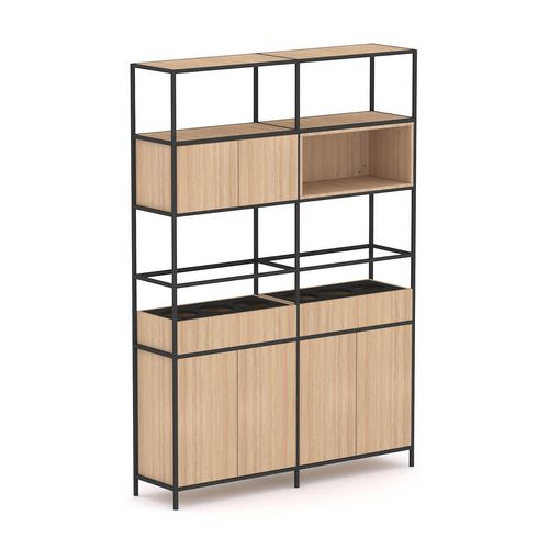 Rhodes Modular Shelf 2-Bay Shelving Configuration 4 New Oak Ravine