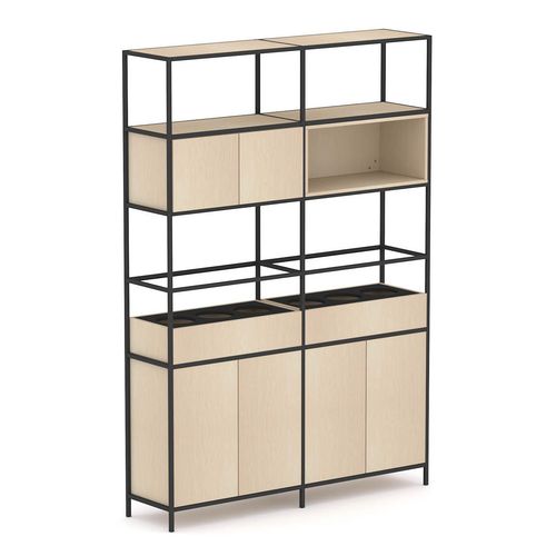 Rhodes Modular Shelf 2-Bay Shelving Configuration 4 Nordic Maple