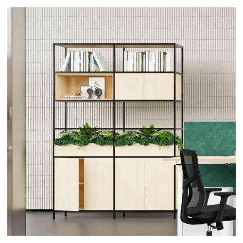 Rhodes Modular Shelf 2-Bay Shelving Configuration 4 Nordic Maple