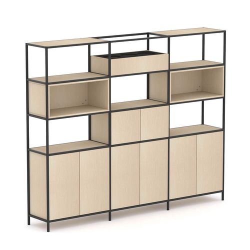 Rhodes Modular Shelf 3-Bay Shelving Configuration 5 Nordic Maple