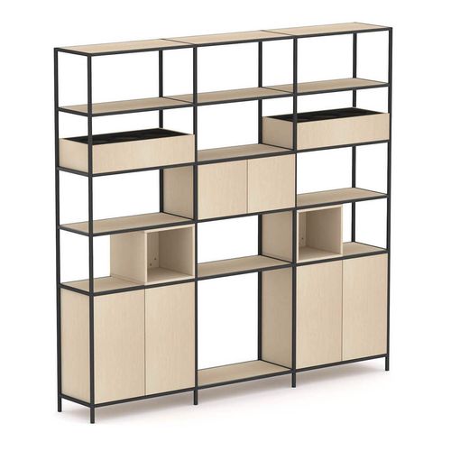 Rhodes Modular Shelf 3-Bay Shelving Configuration 6 Nordic Maple