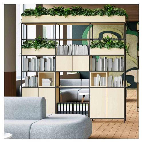 Rhodes Modular Shelf 3-Bay Shelving Configuration 6 Nordic Maple