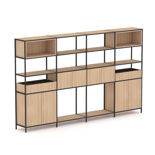 Rhodes Modular Shelf 4-Bay Shelving Configuration 7 New Oak Ravine