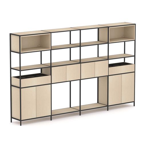 Rhodes Modular Shelf 4-Bay Shelving Configuration 7 Nordic Maple
