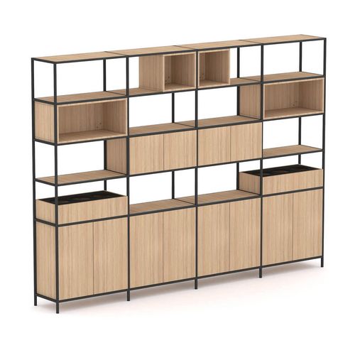 Rhodes Modular Shelf 4-Bay Shelving Configuration 8 New Oak Ravine