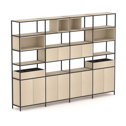 Rhodes Modular Shelf 4-Bay Shelving Configuration 8 Nordic Maple
