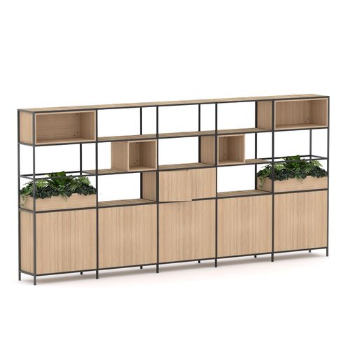 Rhodes Modular Shelf 5-Bay Shelving Configuration 9 New Oak Ravine