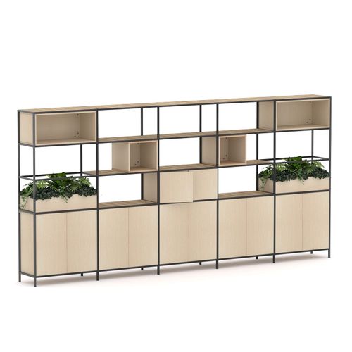 Rhodes Modular Shelf 5-Bay Shelving Configuration 9 Nordic Maple