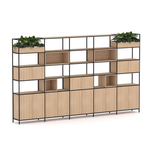 Rhodes Modular Shelf 5-Bay Shelving Configuration 10 New Oak Ravine