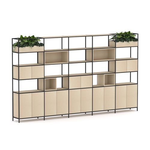 Rhodes Modular Shelf 5-Bay Shelving Configuration 10 Nordic Maple