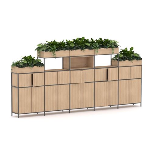 Rhodes Modular Shelf 5-Bay Shelving Configuration 12 New Oak Ravine