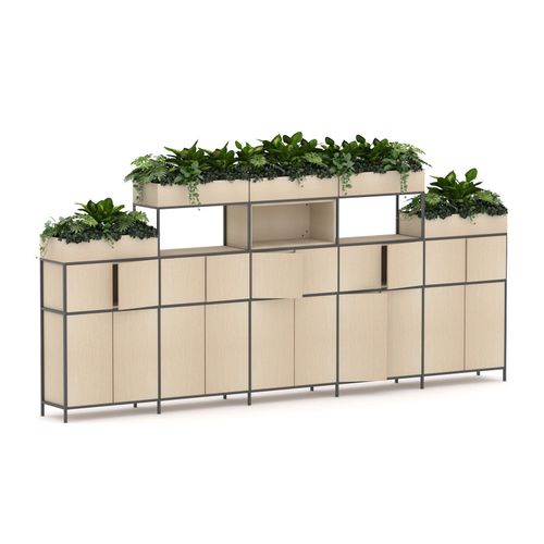 Rhodes Modular Shelf 5-Bay Shelving Configuration 12 Nordic Maple