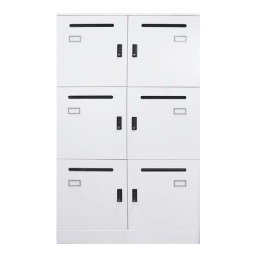 Rapidline Go 6 Compartment Locker Unit Lockable White - Blue Ink Group