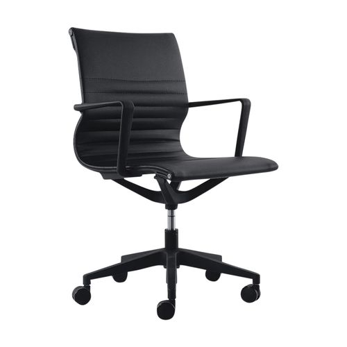 Buro Diablo Chair Medium Back With Arms Black PU
