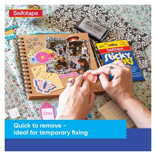 Sellotape Sticky Dots Adhesive 990001 Removable 64 Pack