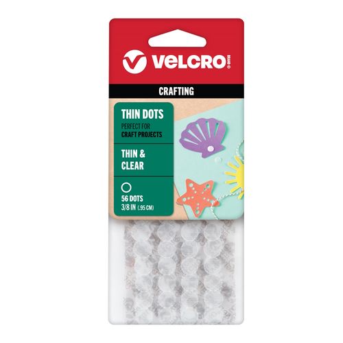 Velcro Fastener Hook & Loop Spots 9mm Clear