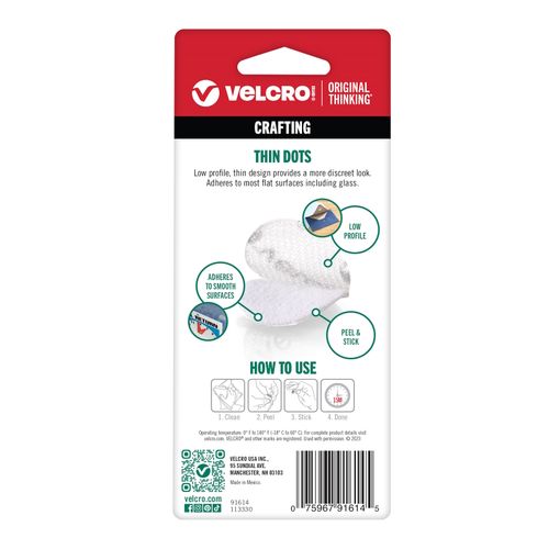 Velcro Fastener Hook & Loop Spots 9mm Clear