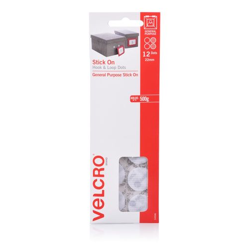 Velcro Fastener Handy Dots Hook & Loop 22mm Pack 12