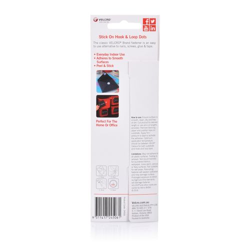 Velcro Fastener Handy Dots Hook & Loop 22mm Pack 12