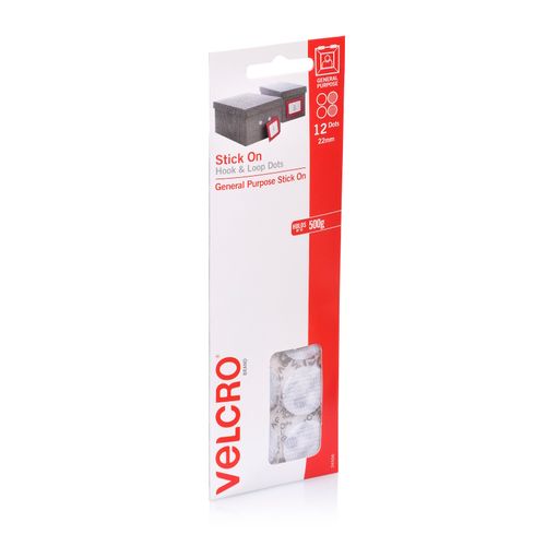 Velcro Fastener Handy Dots Hook & Loop 22mm Pack 12